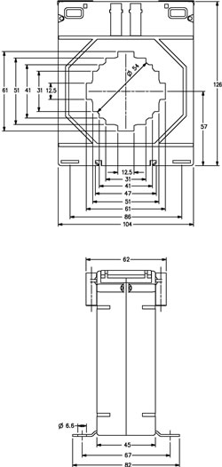 m10460 current transformer oulline drawing
